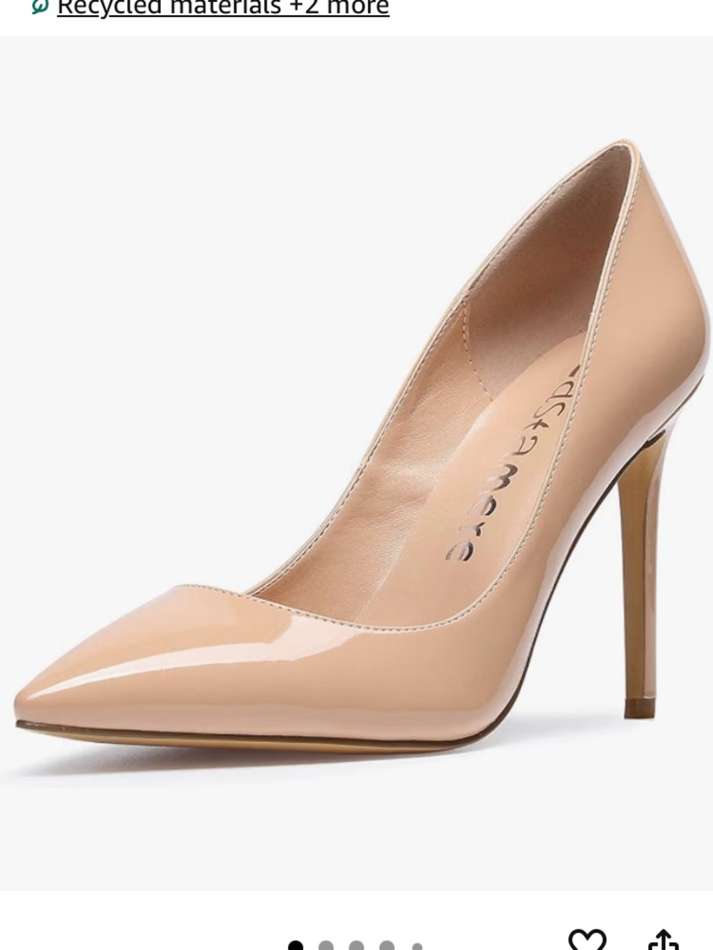 Nude Patent Pointed-Toe Pumps for Women